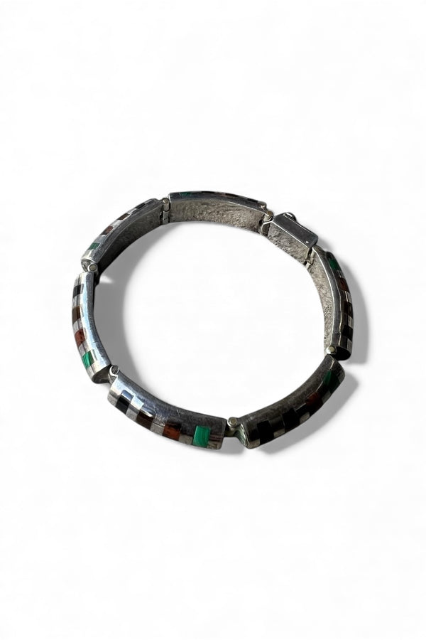 MADE IN MEXICO 925 SILVER BRACELET W/STONES / SILVER [SIZE: ONE SIZE USED]