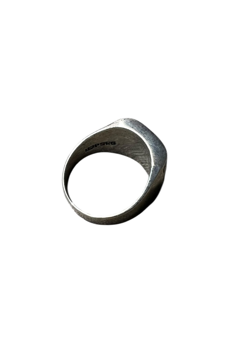 MADE IN MEXICO 925 SILVER RING W/ONYX / SILVER [SIZE: US 9.5 Equivalent USED]