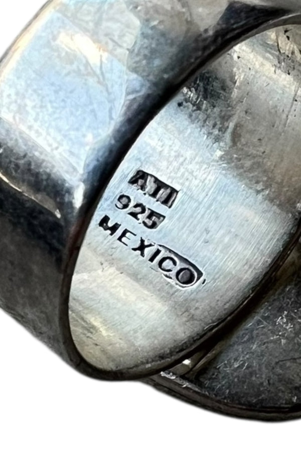 MADE IN MEXICO 925 SILVER RING W/STONES / SILVER [SIZE: US Size 8 Equivalent USED]