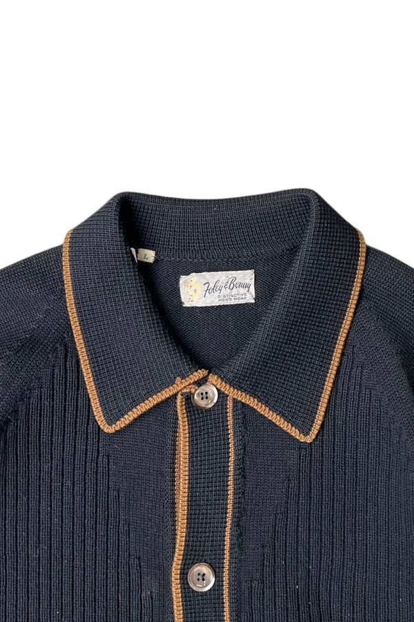 70-80'S KNIT JACKET / BLACK [SIZE: L USED]