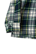画像をギャラリービューアに読み込む, 60'S 筆記体ロゴ PULLOVER WOOL CHECK  L/S SHIRT JACKET / GREEN [SIZE: L USED]
