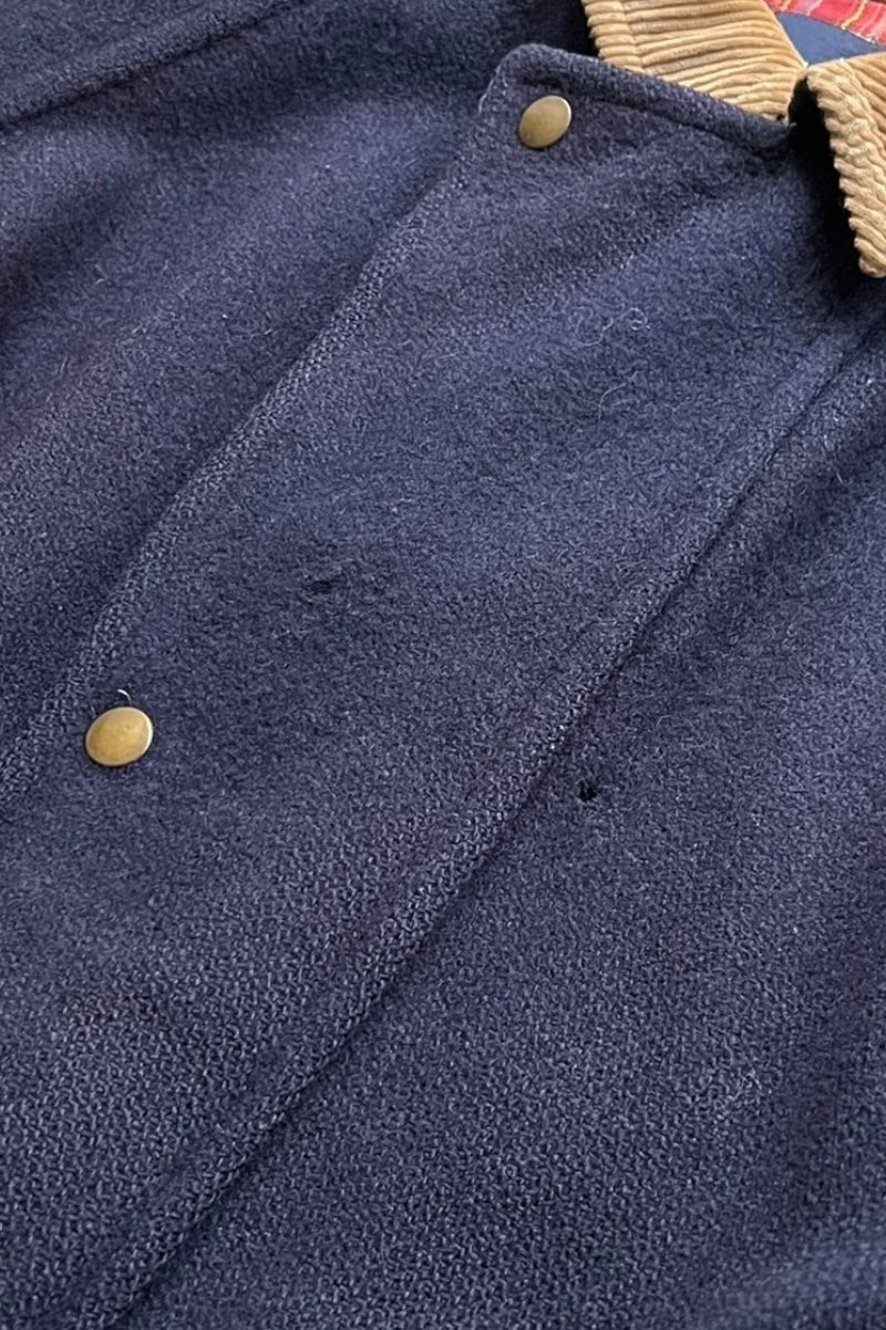 MADE IN USA 80s WOOL HUNTING COAT / NAVY [SIZE: M USED]