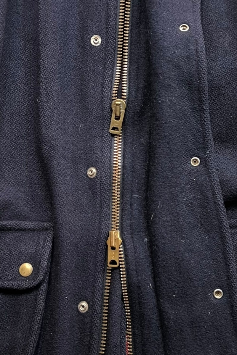 MADE IN USA 80s WOOL HUNTING COAT / NAVY [SIZE: M USED]