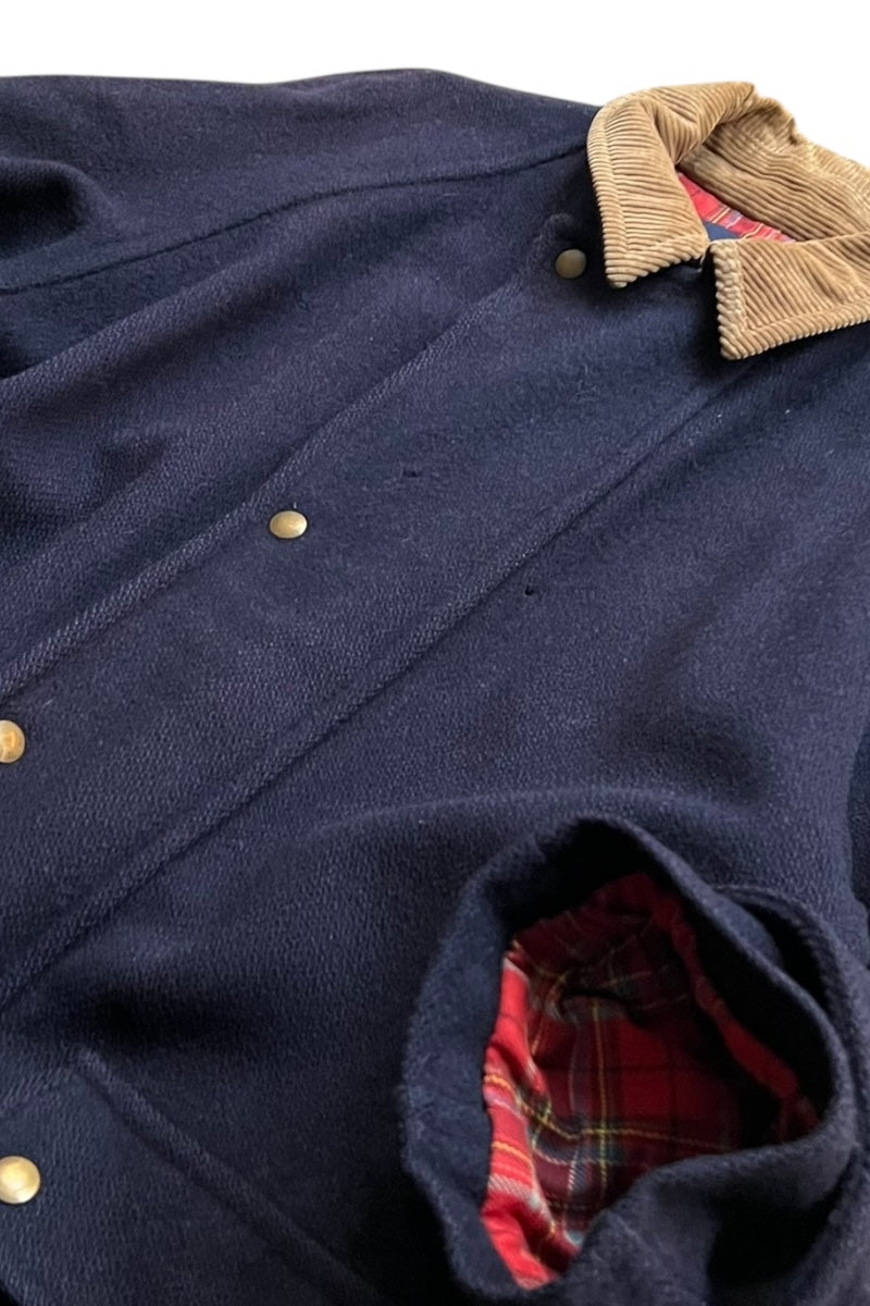 MADE IN USA 80s WOOL HUNTING COAT / NAVY [SIZE: M USED]