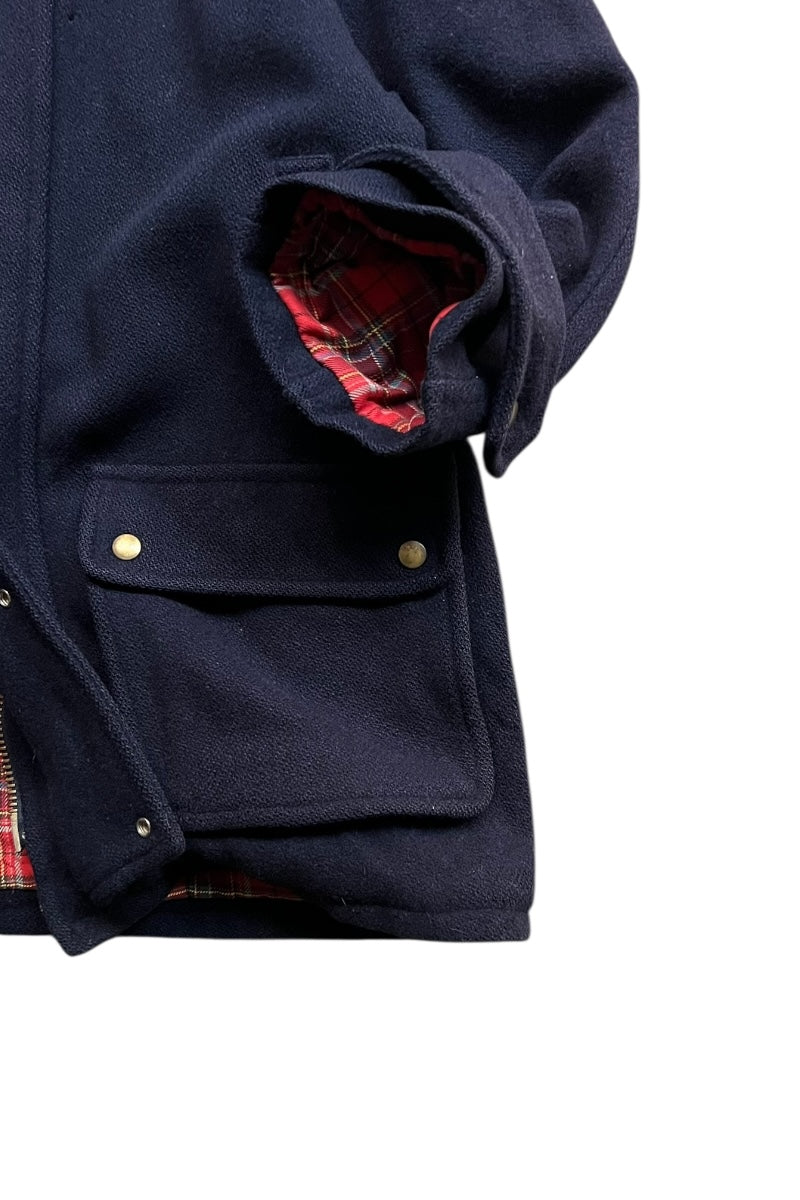 MADE IN USA 80s WOOL HUNTING COAT / NAVY [SIZE: M USED]