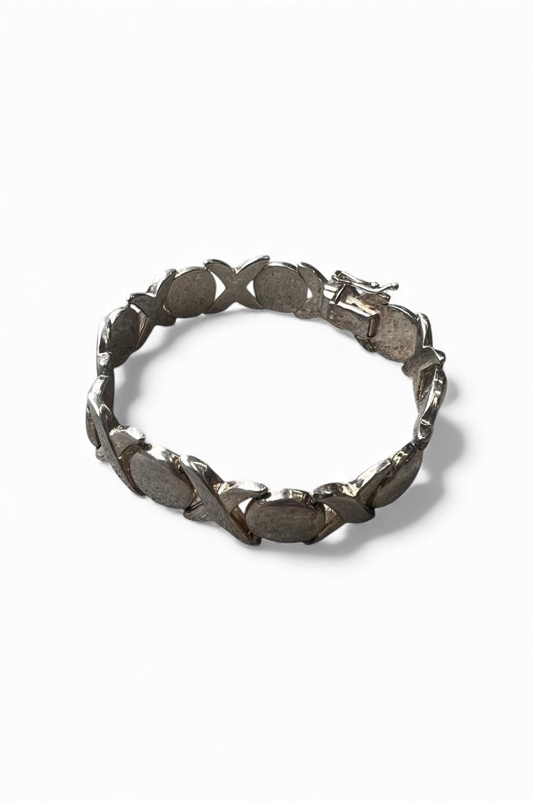 MADE IN ITALY 925 SILVER XO BRACELET / SILVER [SIZE: ONE SIZE USED]