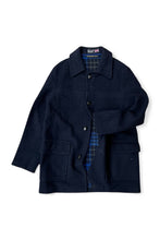 画像をギャラリービューアに読み込む, MADE IN ENGLAND WOOL COAT / BLACK [SIZE: M USED]
