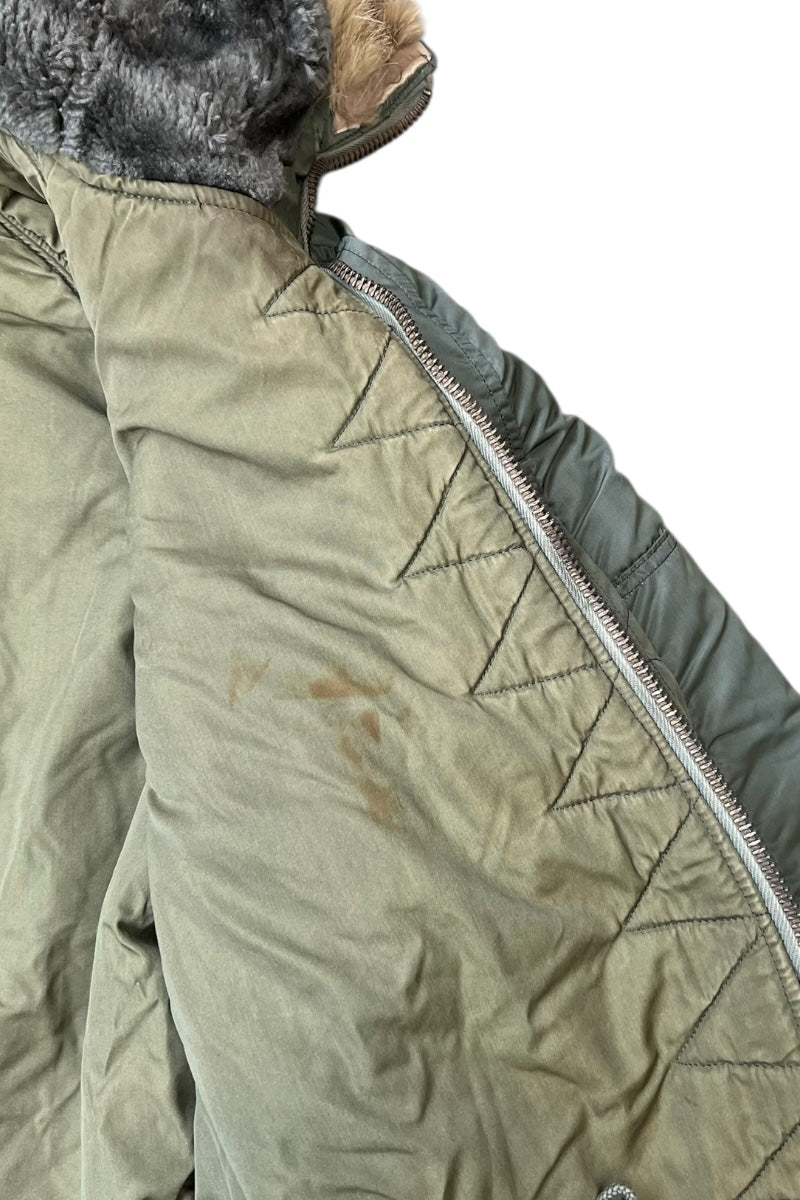 60'S N-3B FLIGHT JACKET SAGE GREEN US MILITARY / OLIVE [SIZE: M USED]