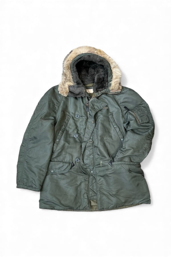 60'S N-3B FLIGHT JACKET SAGE GREEN US MILITARY / OLIVE [SIZE: M USED]