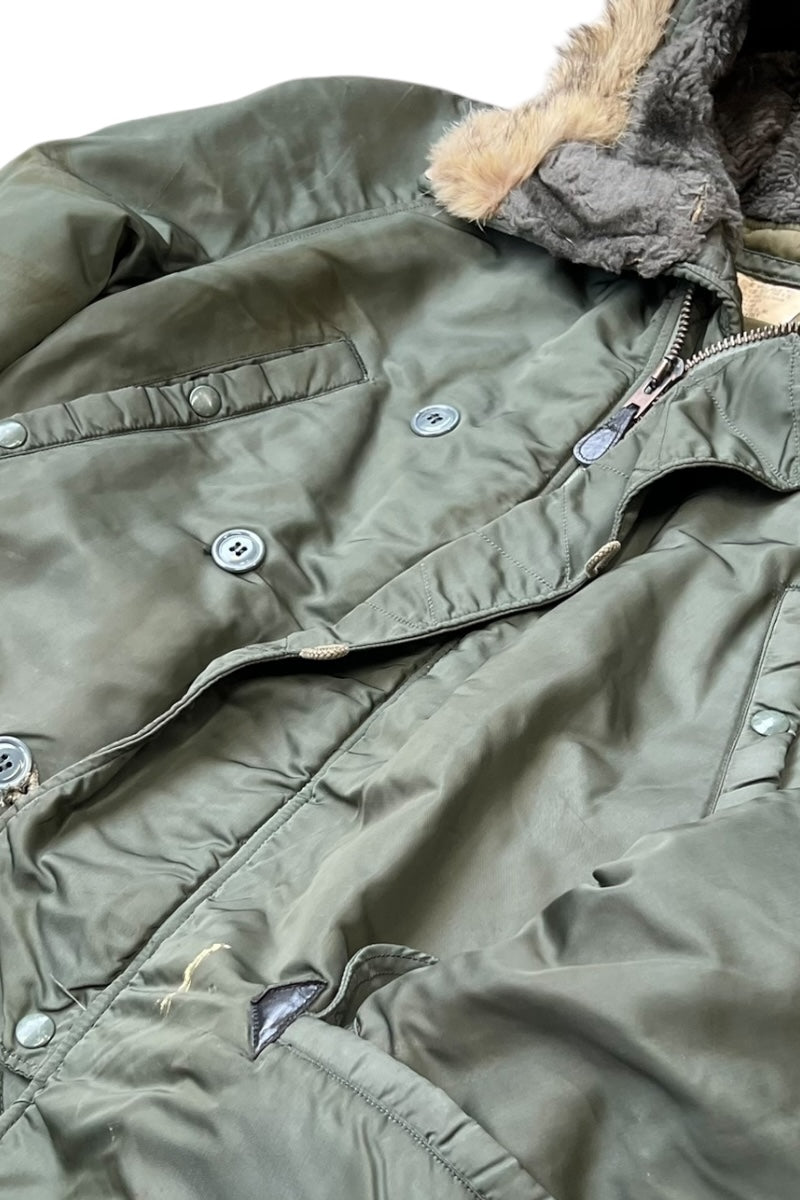 60'S N-3B FLIGHT JACKET SAGE GREEN US MILITARY / OLIVE [SIZE: M USED]