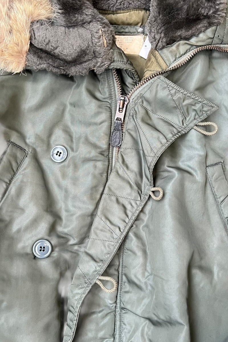 60'S N-3B FLIGHT JACKET SAGE GREEN US MILITARY / OLIVE [SIZE: M USED]