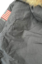 画像をギャラリービューアに読み込む, 90'S PULLOVER HOODIE PUFF JACKET W/FUR / BLACK [SIZE: M USED]
