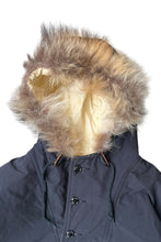 画像をギャラリービューアに読み込む, 90'S PULLOVER HOODIE PUFF JACKET W/FUR / BLACK [SIZE: M USED]
