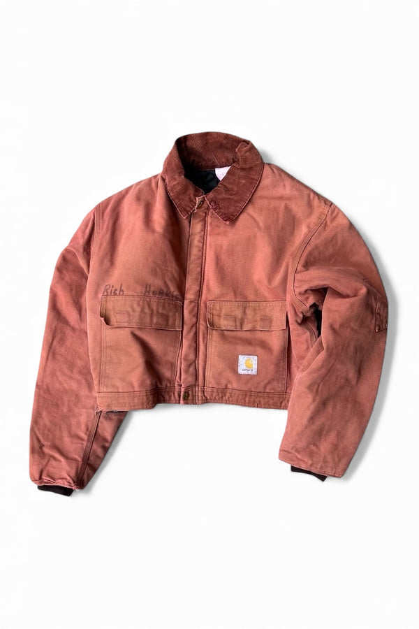 MADE IN USA 90'S OVERDYE SHORT CUSTOM DUCK JACKET / BURGUNDY [SIZE: L USED]