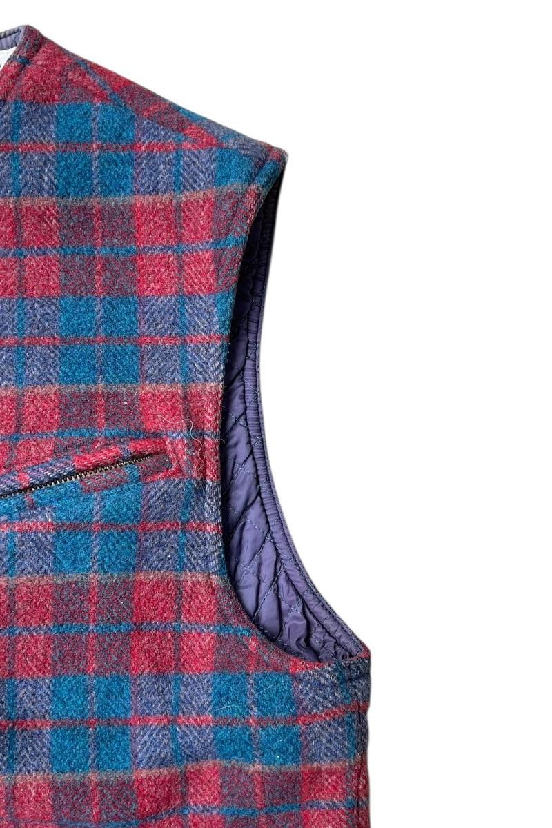 80-90s WOOL VEST MASSIMO OSTI ERA / CHECK [SIZE: 46 USED]