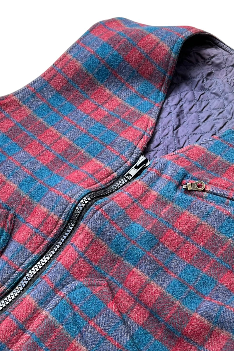 80-90s WOOL VEST MASSIMO OSTI ERA / CHECK [SIZE: 46 USED]