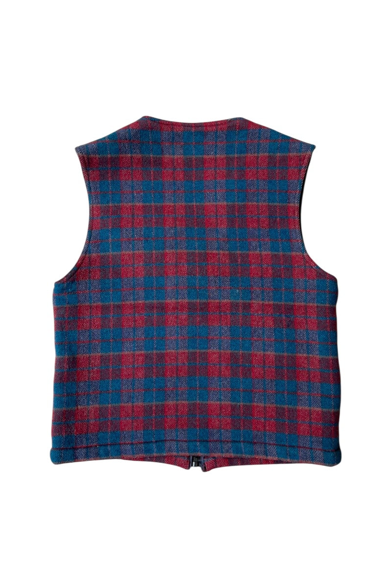 80-90s WOOL VEST MASSIMO OSTI ERA / CHECK [SIZE: 46 USED]