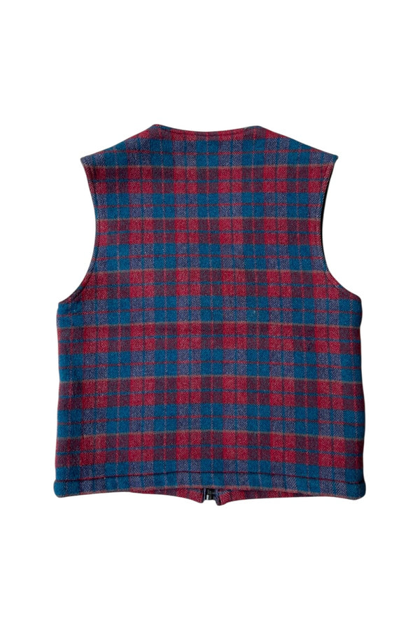 80-90s WOOL VEST MASSIMO OSTI ERA / CHECK [SIZE: 46 USED]
