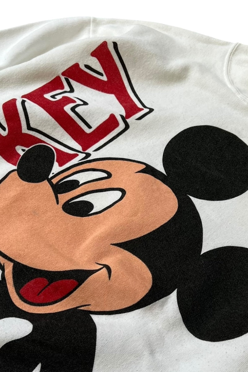 MADE IN USA 90'S MICKEY SWEATSHIRT / WHITE [SIZE: XL USED]