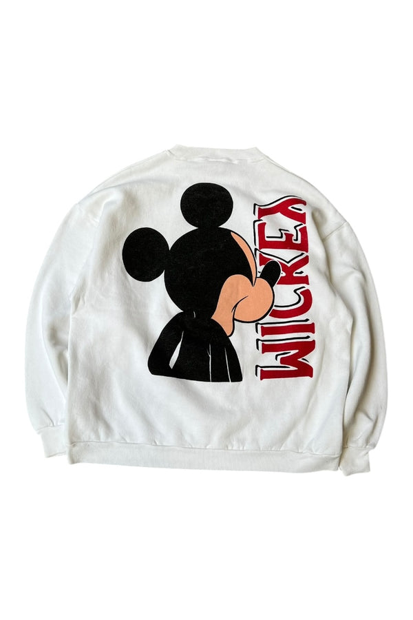 MADE IN USA 90'S MICKEY SWEATSHIRT / WHITE [SIZE: XL USED]