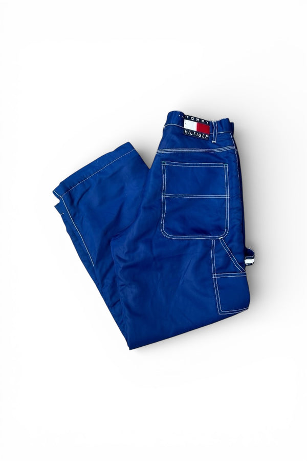 90'S NYLON PAINTER PANTS / BLUE [SIZE: 31 USED]