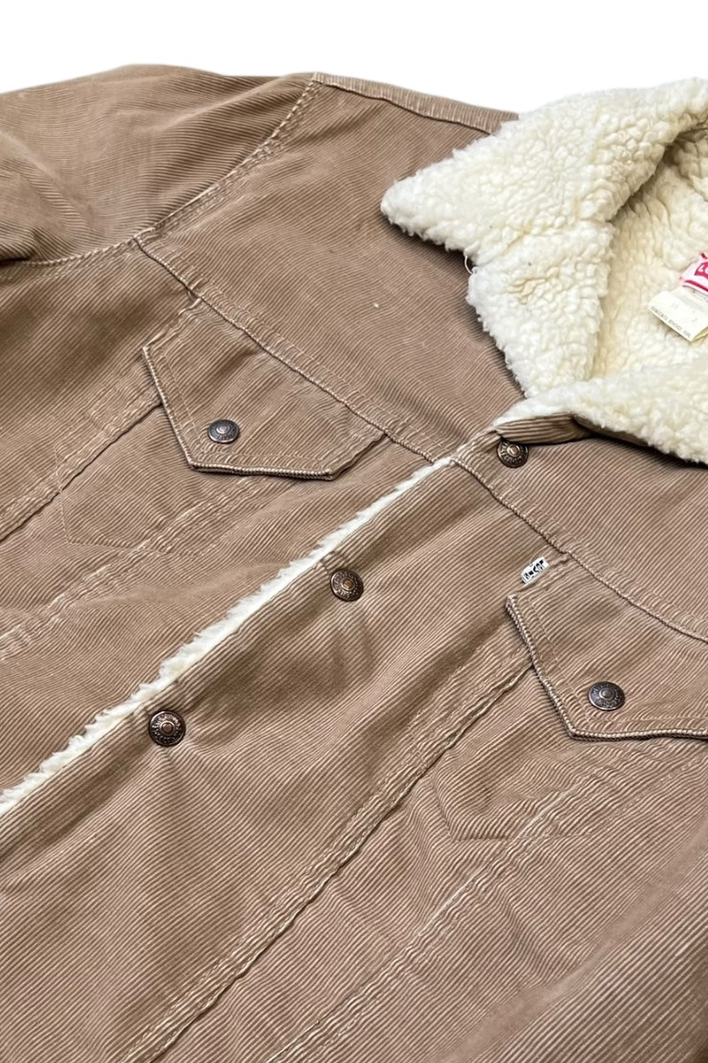 MADE IN USA 70'S CORDUROY BOA JACKET / BEIGE [SIZE: 44 USED]