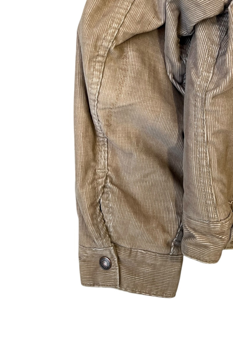 MADE IN USA 70'S CORDUROY BOA JACKET / BEIGE [SIZE: 44 USED]