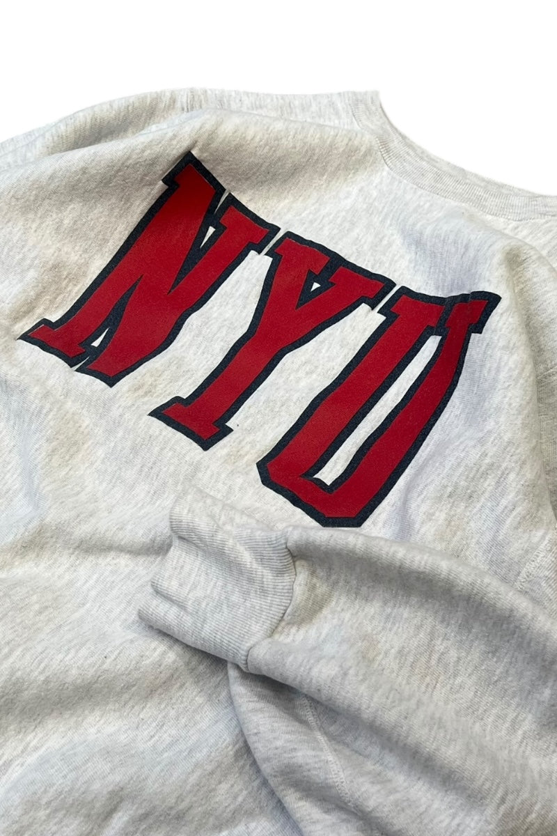 MADE IN USA 90'S NYU COLLEGE SWEATSHIRT / GRAY [SIZE: L USED]