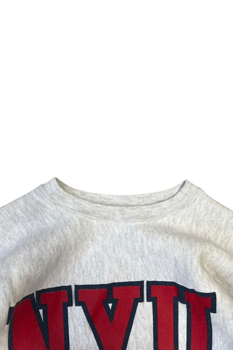 MADE IN USA 90'S NYU COLLEGE SWEATSHIRT / GRAY [SIZE: L USED]