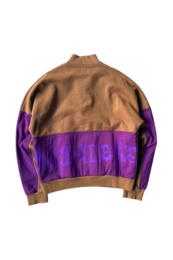 21AW BICOLOR HALF-ZIP SWEATSHIRT / BROWN [SIZE: S USED]