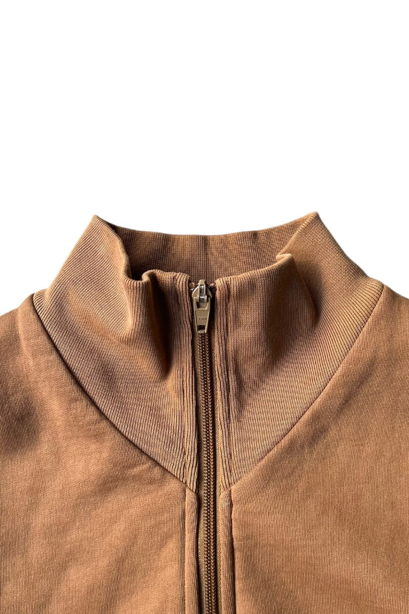 21AW BICOLOR HALF-ZIP SWEATSHIRT / BROWN [SIZE: S USED]
