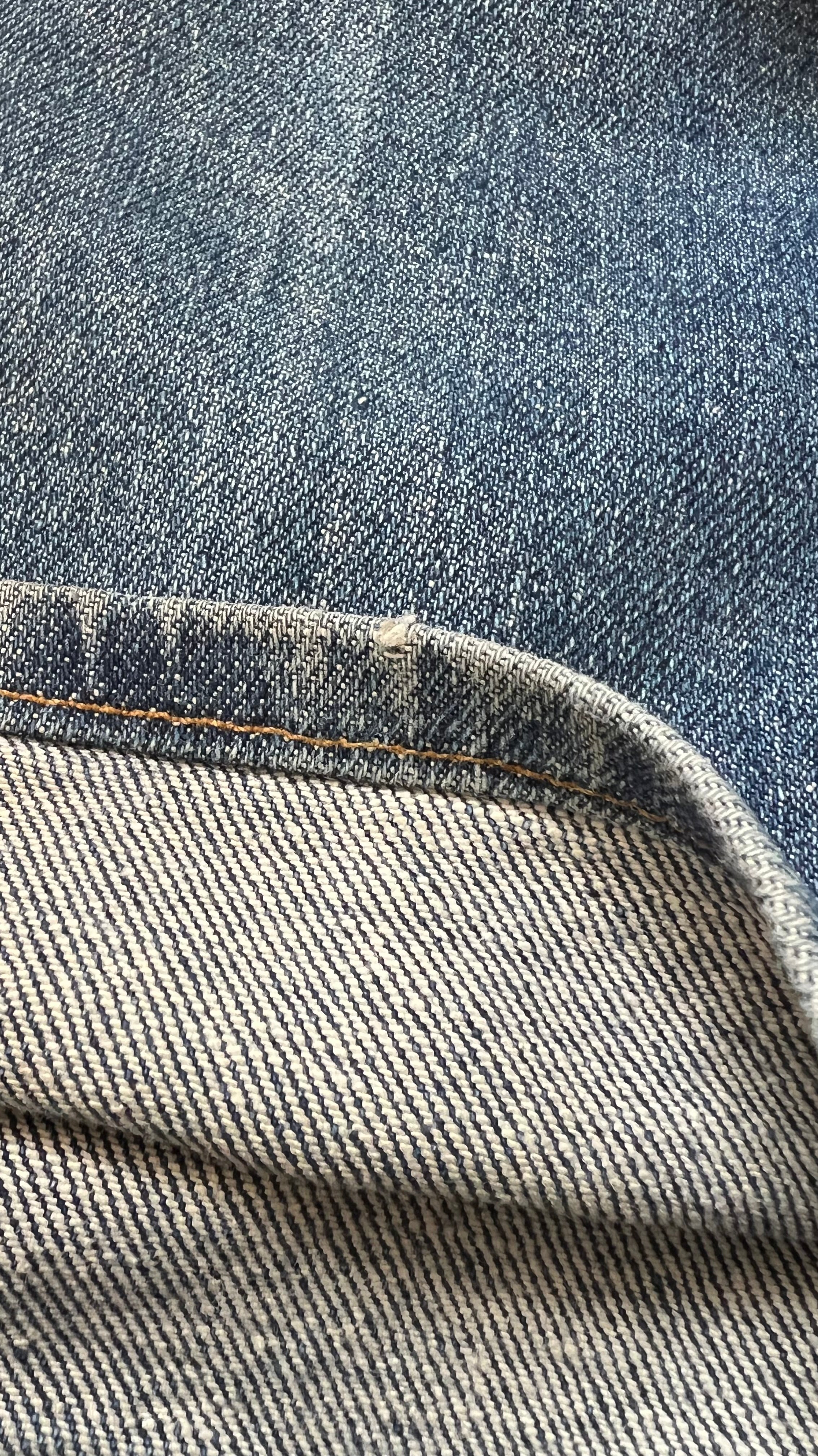 MADE IN USA 96'S 517 DENIM PANTS ORANGE TAB / INDIGO [SIZE: 33 USED]