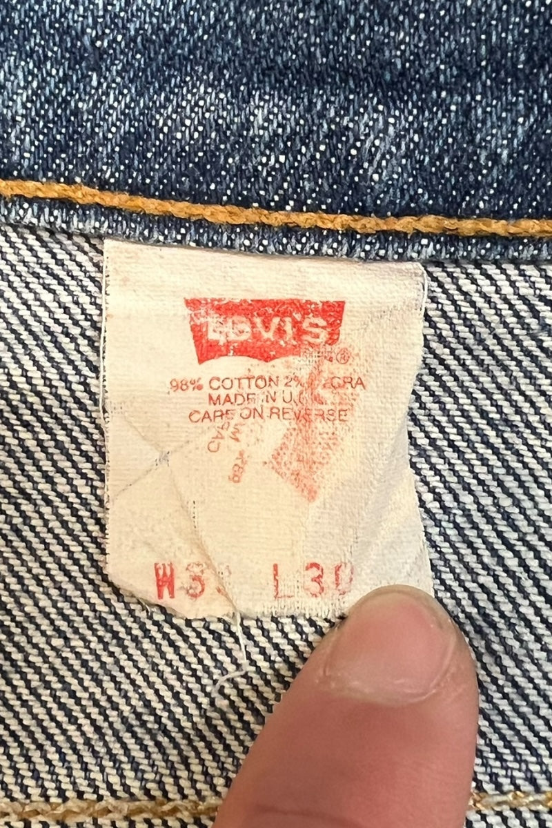 MADE IN USA 96'S 517 DENIM PANTS ORANGE TAB / INDIGO [SIZE: 33 USED]