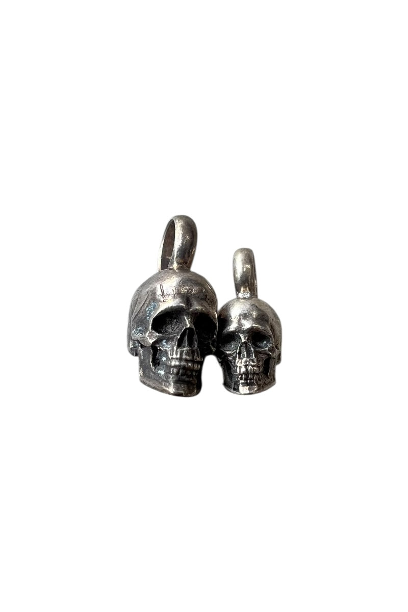 SILVER PENDANT TOP SKULL 2SET / SILVER [SIZE: ONE SIZE USED]