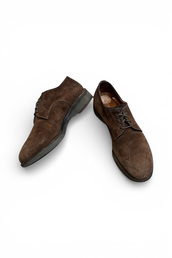 80's 5913 PLAIN TOE SUEDE SHOES WITH SHOE TREE / BROWN [SIZE: US9.0 (27.5cm) USED]