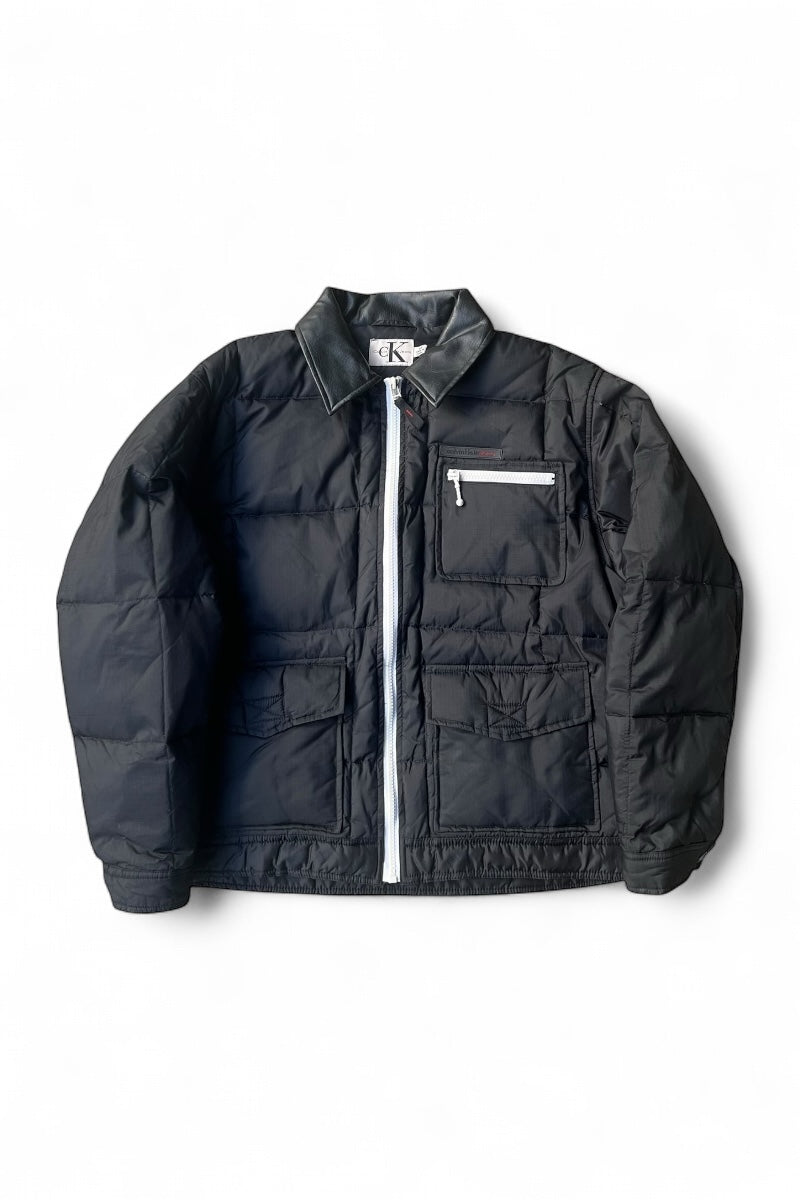 Y2K EARLY 00'S RIP STOP DOWN JACKET / BLACK [SIZE: M USED]