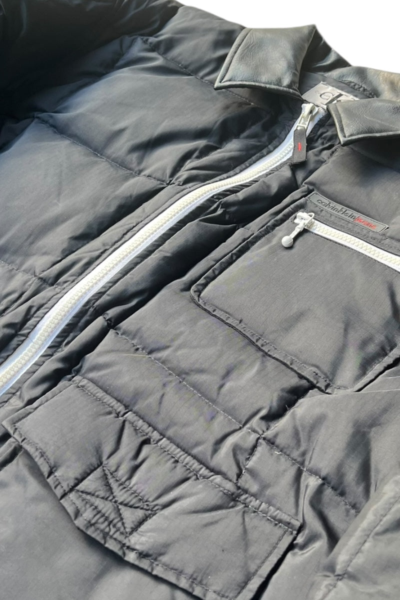 Y2K EARLY 00'S RIP STOP DOWN JACKET / BLACK [SIZE: M USED]