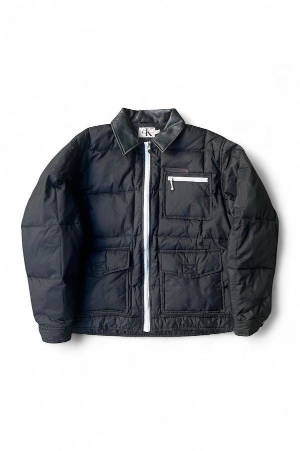 Y2K EARLY 00'S RIP STOP DOWN JACKET / BLACK [SIZE: M USED]