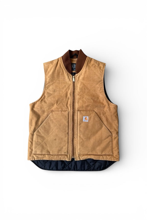 21S MADE IN MEXICO DUCK VEST W/QUILTING LINER / BEIGE [SIZE: M USED]
