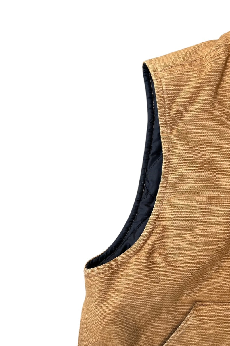 21S MADE IN MEXICO DUCK VEST W/QUILTING LINER / BEIGE [SIZE: M USED]
