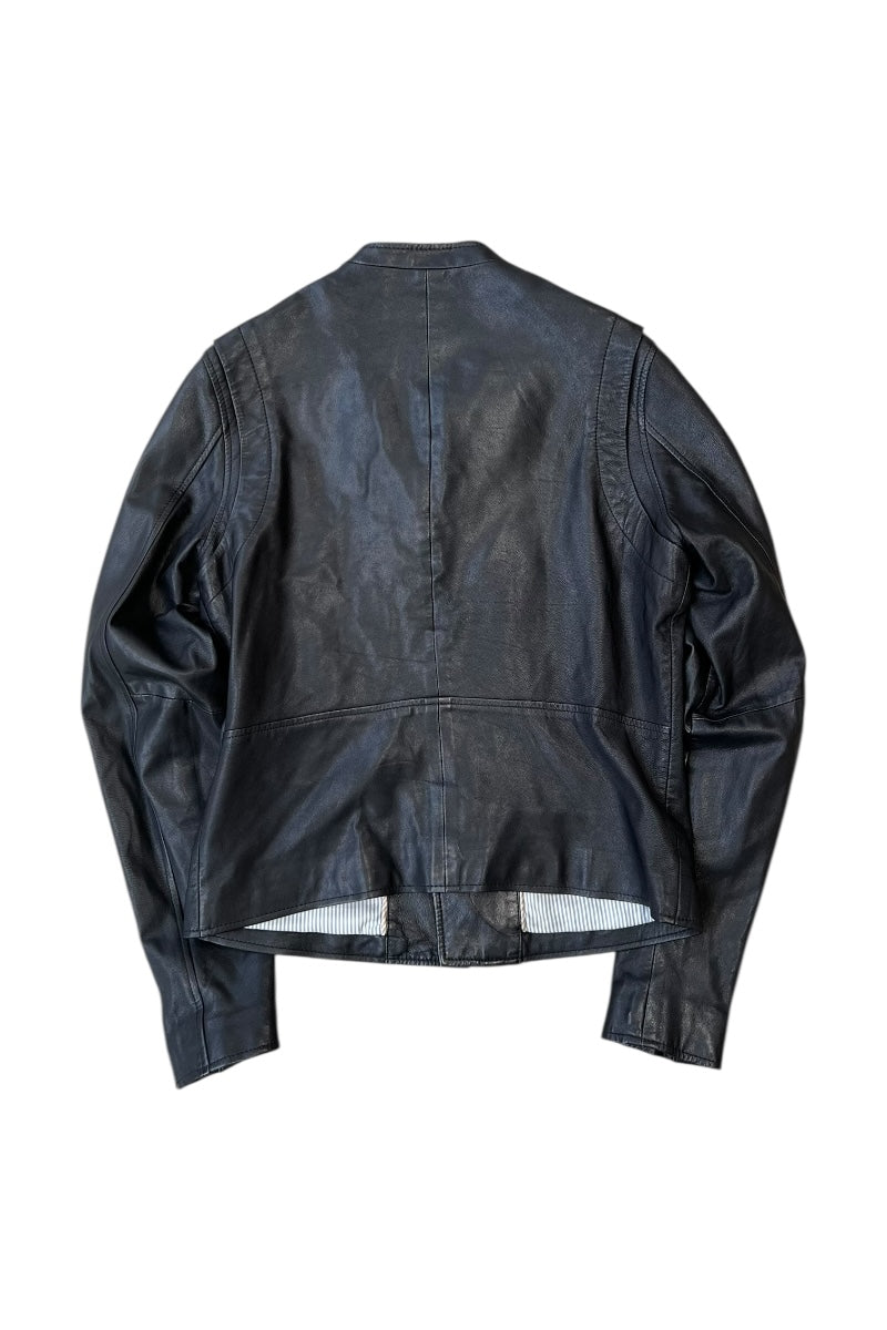 LEATHER BIKER JACKET / BLACK [SIZE: S USED]
