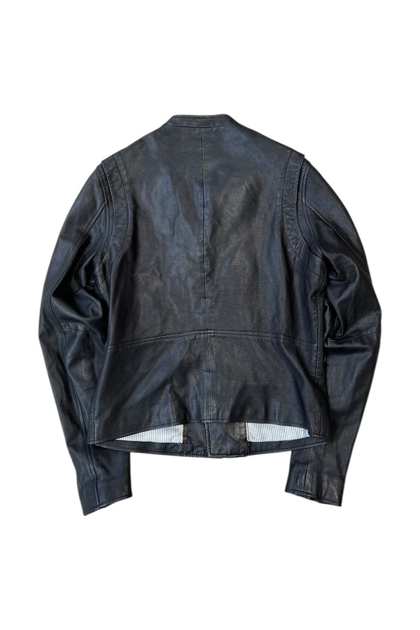 LEATHER BIKER JACKET / BLACK [SIZE: S USED]