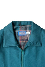 画像をギャラリービューアに読み込む, MADE IN USA 70-80'S ZIP WOOL JACKET W/CHECK LINER / GREEN [SIZE: L USED]
