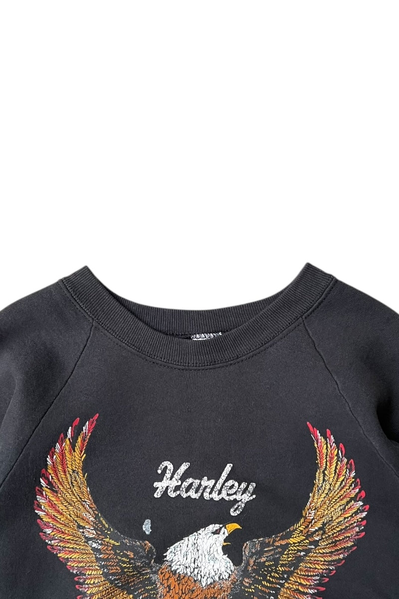 80'S HARLEY-DAVIDSON LIVE HARD RIDE HARD SWEATSHIRT / BLACK [SIZE: S USED]