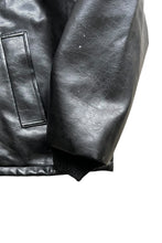 画像をギャラリービューアに読み込む, MADE IN USA 70'S NO COLLAR VEGAN LEATHER JACKET / BLACK [SIZE: XL USED]
