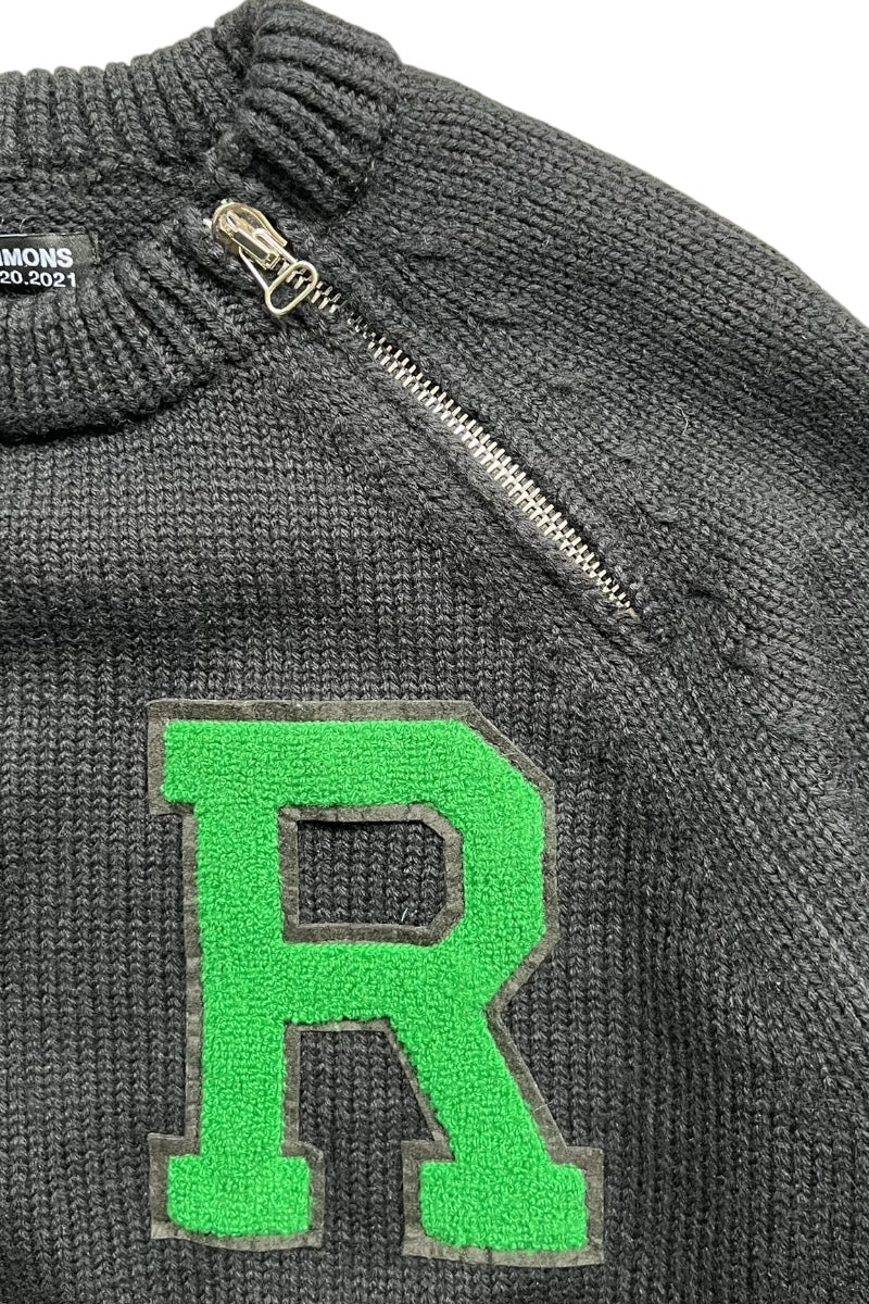 MADE IN ITALY 20-21AW SHOULDER ZIP SWEATER / BLACK [SIZE: S USED]
