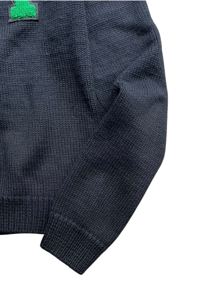 MADE IN ITALY 20-21AW SHOULDER ZIP SWEATER / BLACK [SIZE: S USED]