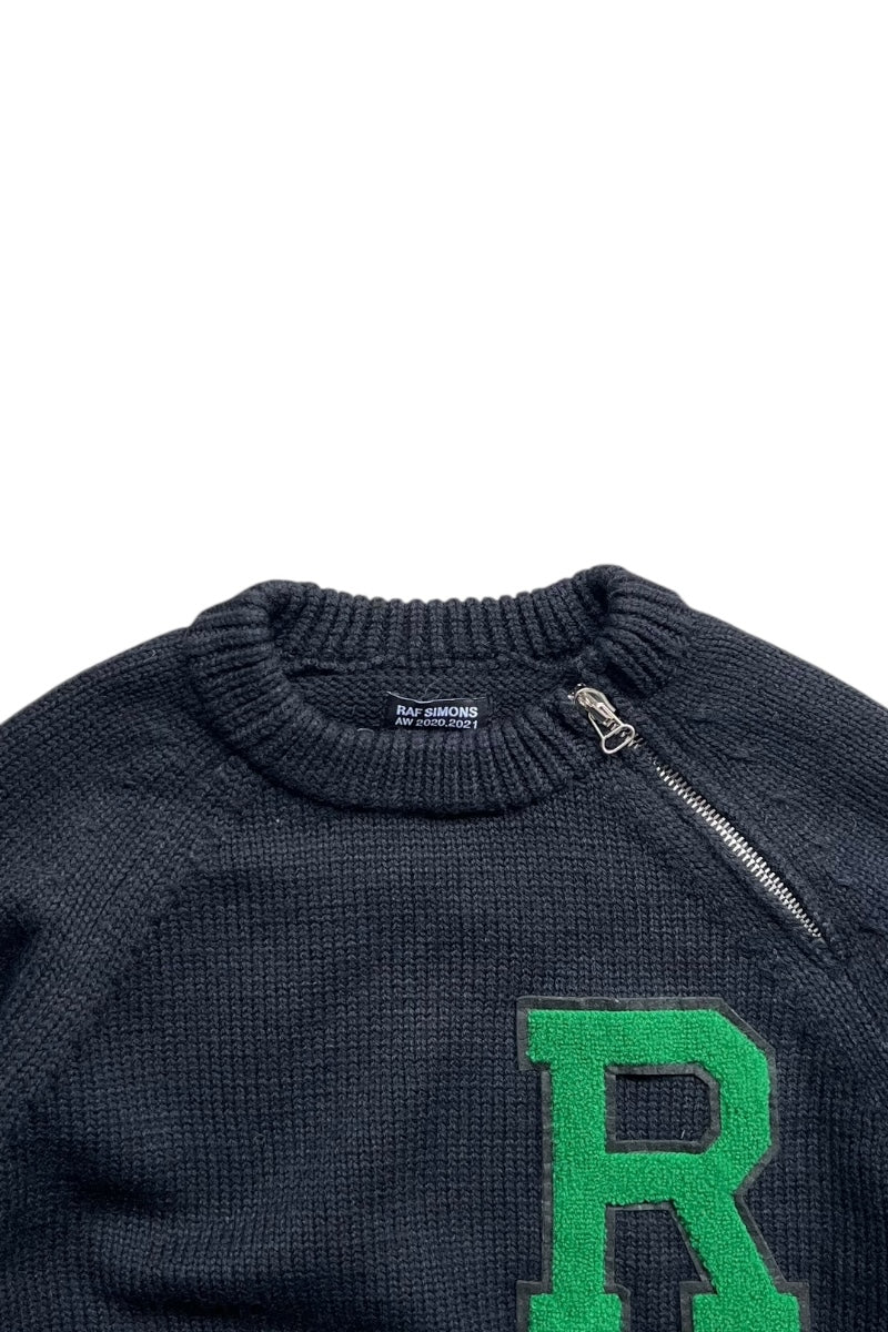 MADE IN ITALY 20-21AW SHOULDER ZIP SWEATER / BLACK [SIZE: S USED]
