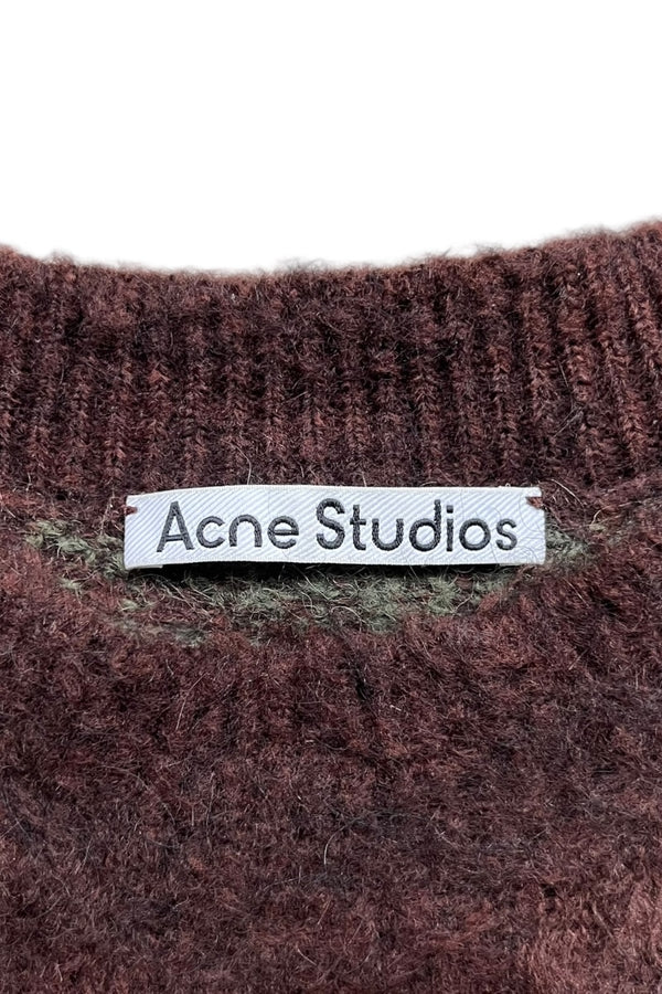 MOHAIR BORDER SWEATER / BROWN [SIZE: S USED]