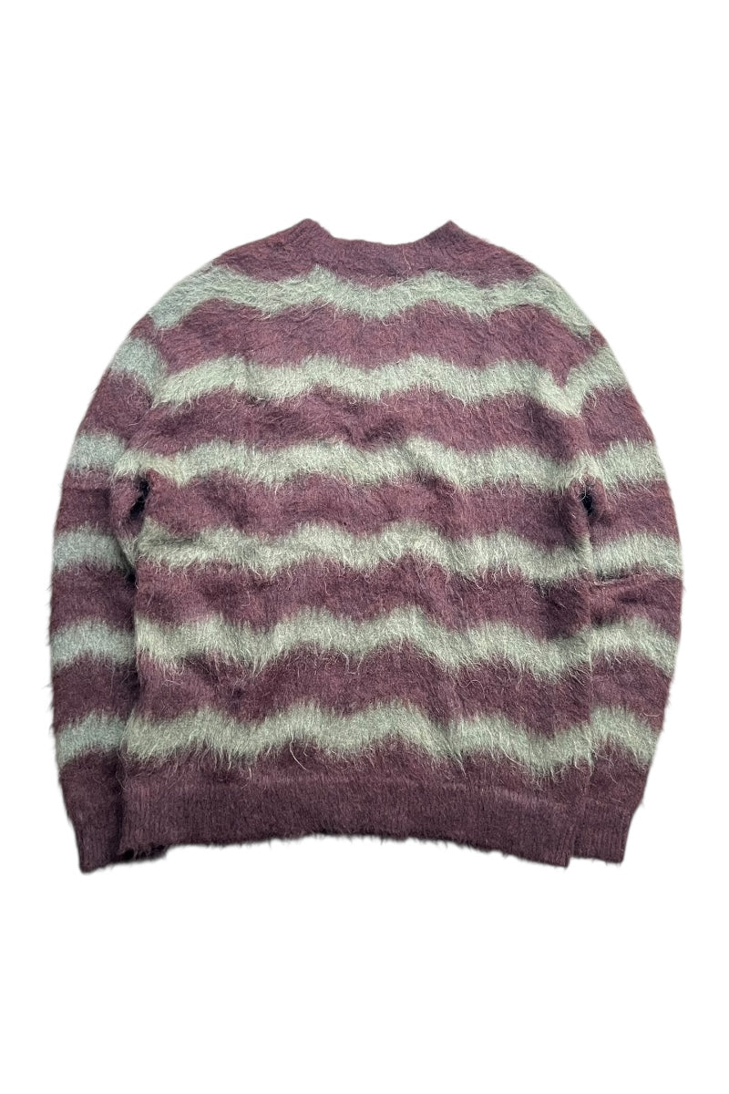 MOHAIR BORDER SWEATER / BROWN [SIZE: S USED]